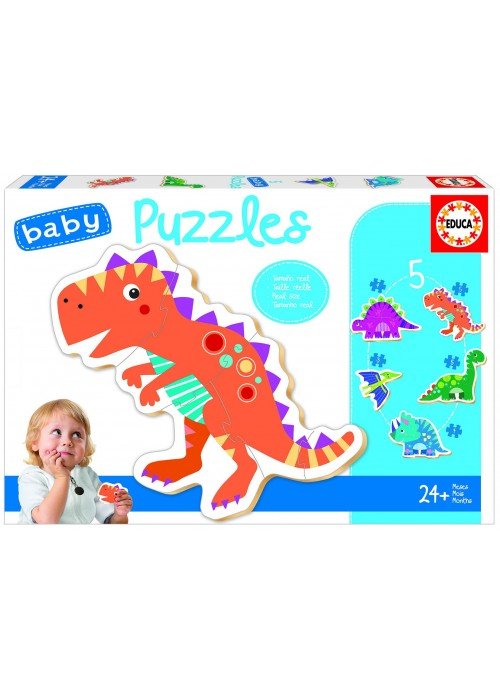 5 dėlionės (puzzle) DINOZAURS 24+