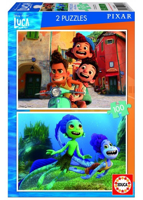 2 dėlionės (puzzle) 2x100 LUCA DISNEY PIXAR 6-8metų