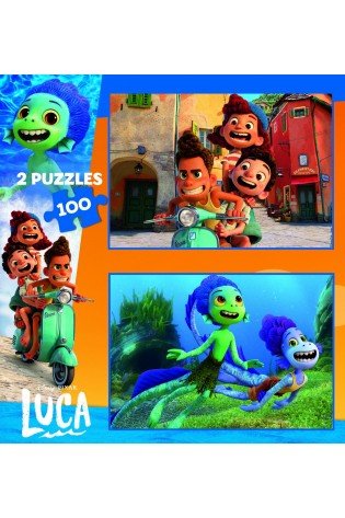 2 dėlionės (puzzle) 2x100 LUCA DISNEY PIXAR 6-8metų
