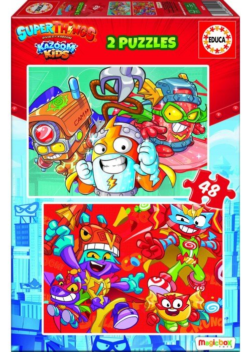 2 dėlionės (puzzle) 2x48 SUPERTHINGS 3-6metų