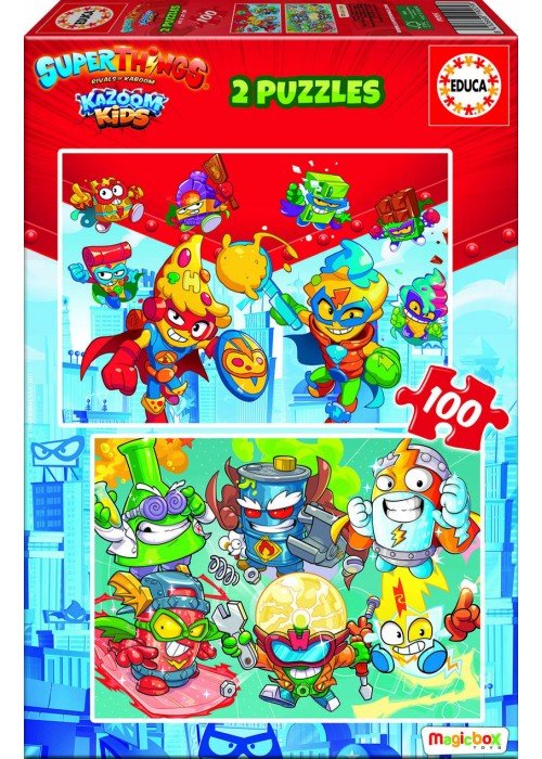 2 dėlionės (puzzle) 2x100 SUPERTHINGS 6-8metų