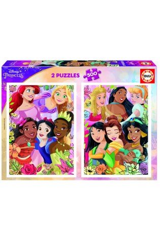 2 dėlionės (puzzle) 2x500 DISNEY PRINCESS 10-99metų