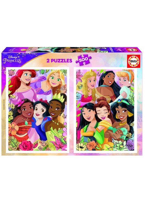 2 dėlionės (puzzle) 2x500 DISNEY PRINCESS 10-99metų