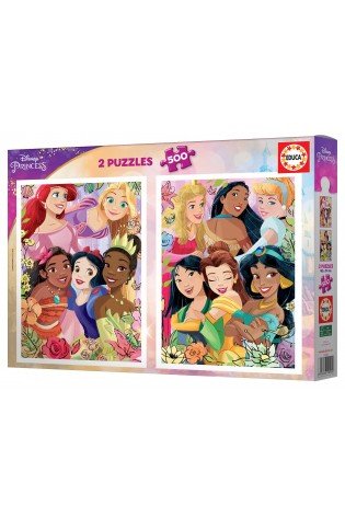 2 dėlionės (puzzle) 2x500 DISNEY PRINCESS 10-99metų