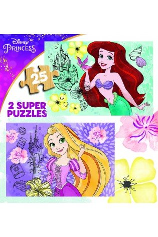2 dėlionės (puzzle) medinės 2x25 DISNEY PRINCESS 3-5metų