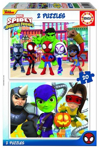 2 dėlionės (puzzle) 2x20 SPIDEY ir AMAZING FRIENDS 3-5metų