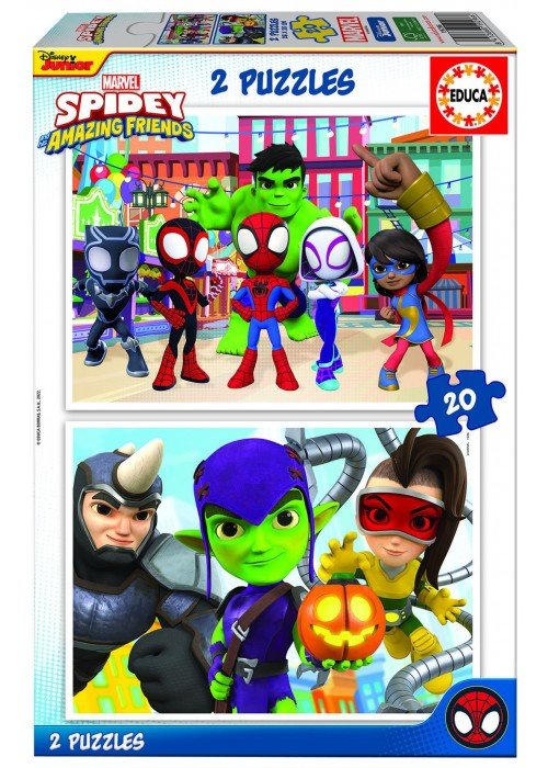 2 dėlionės (puzzle) 2x20 SPIDEY ir AMAZING FRIENDS 3-5metų