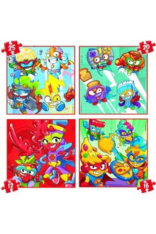 Dėlionės (puzzle) lagamine 12+16+20+25 SUPERTHINGS 3-5metų