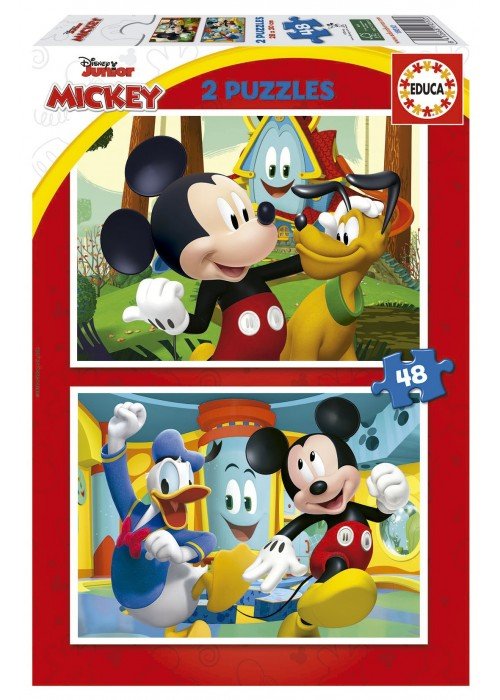 2 dėlionės (puzzle) 2x48 MICKEY MOUSE FUN HOUSE 4-6metų