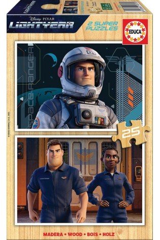 2 dėlionės (puzzle) medinės 2x25 LIGHTYEAR 3-5metų