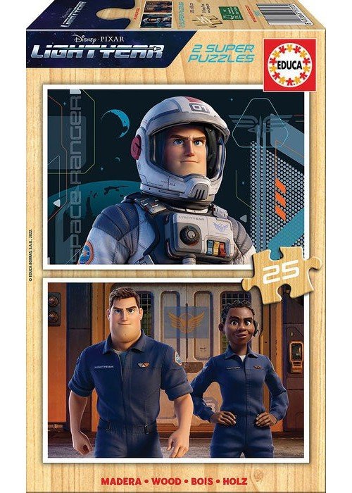 2 dėlionės (puzzle) medinės 2x25 LIGHTYEAR 3-5metų