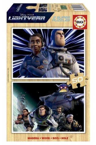 2 dėlionės (puzzle) medinės 2x50 LIGHTYEAR 4-6metų
