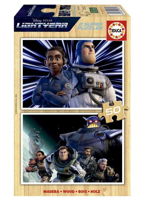 2 dėlionės (puzzle) medinės 2x50 LIGHTYEAR 4-6metų