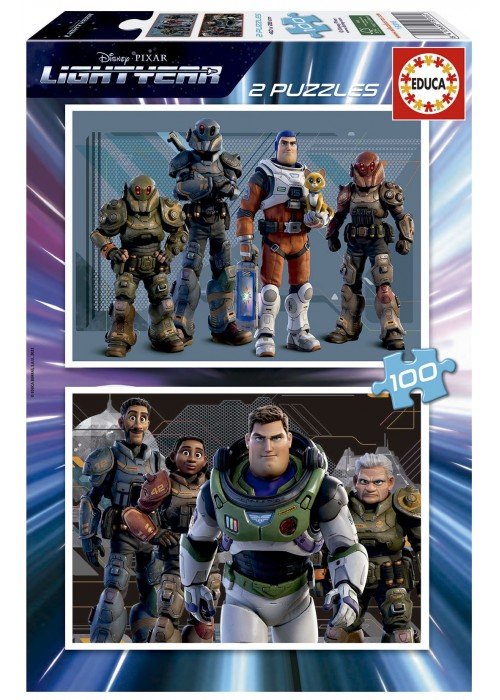 2 dėlionės (puzzle) medinės 2x100 LIGHTYEAR 6-8metų