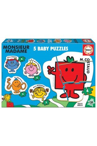 5 dėlionės (puzzle) 3+3+4+4+5 MONSIEUR MADAME 2-4metų