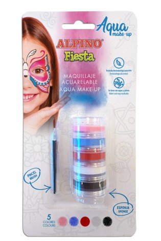 Dažai grimui ALPINO Fiesta AQUA 5sp+ 1 teptukas