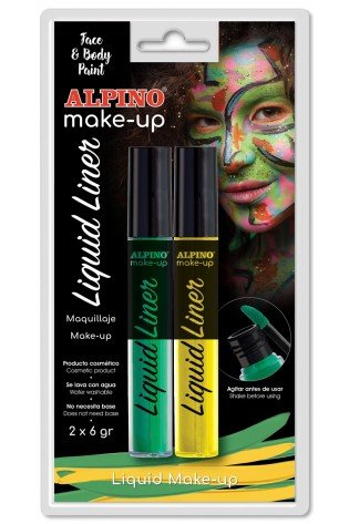 Veido dažai ALPINO Liquid liner geltoni+žali