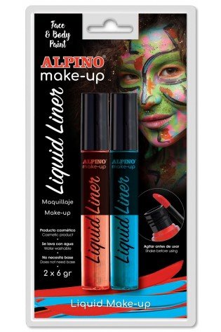 Veido dažai ALPINO Liquid liner mėlyni+raudoni