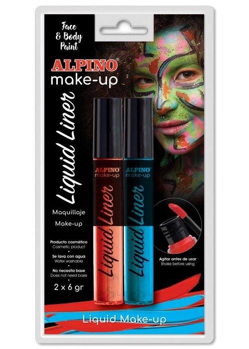 Veido dažai ALPINO Liquid liner mėlyni+raudoni