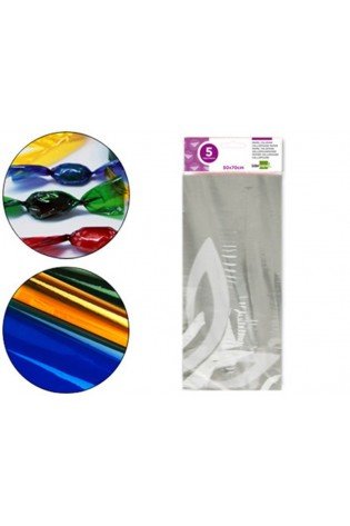 Celofanas, 50x70cm, 22g, 5vnt.,BESPALVIS