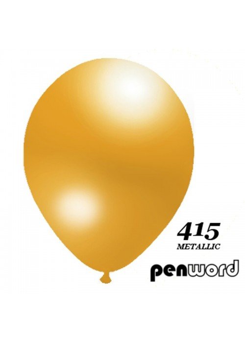 Balionai 12" Metalic Penword 100vnt auksiniai