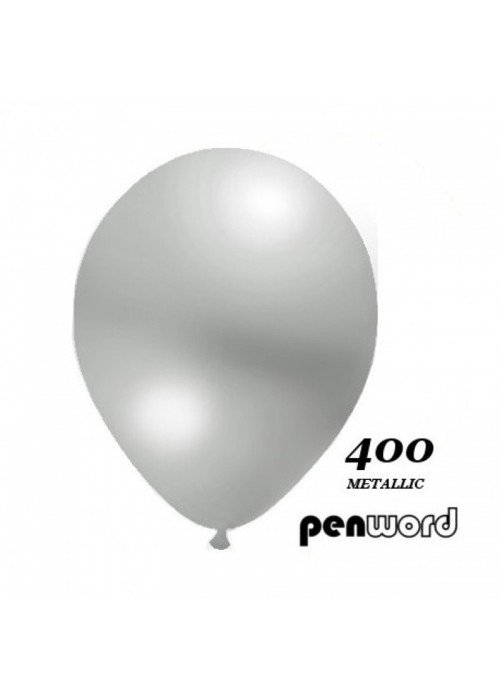 Balionai 12" Metalic Penword 100vnt sidabriniai