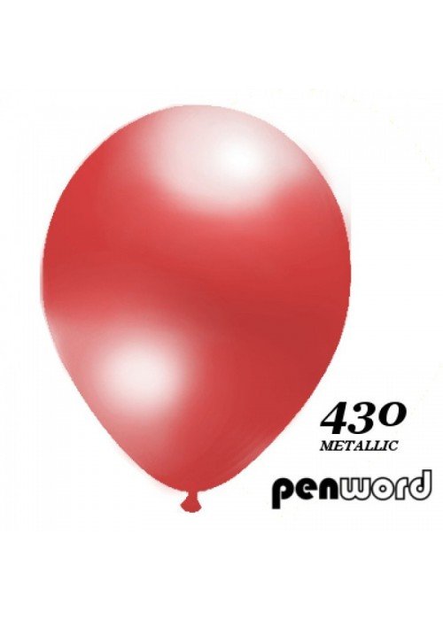 Balionai 12" Metalic Penword 100vnt raudoni