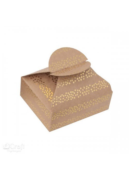 Dėžutės su auksinėmis juostelėmis 6x7,5x2,5cm 4vnt