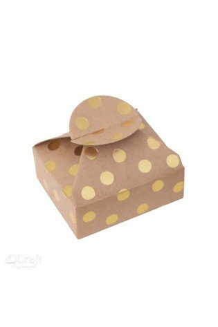 Dėžutės su auksiniais taškais 6x7,5x2,5cm 4vnt