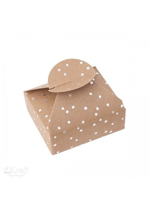 Dėžutės su sidabriniais taškeliais 6x7,5x2,5cm 4vnt