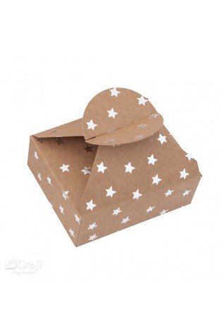 Dėžutės su sidabrinėmis žvaigždutėmis 6x7,5x2,5cm 4vnt