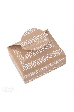 Dėžutės su sidabrinėmis juostelėmis 6x7,5x2,5cm 4vnt