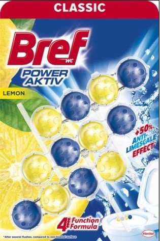 WC gaiviklis Bref Power Active Lemon, 3x50g