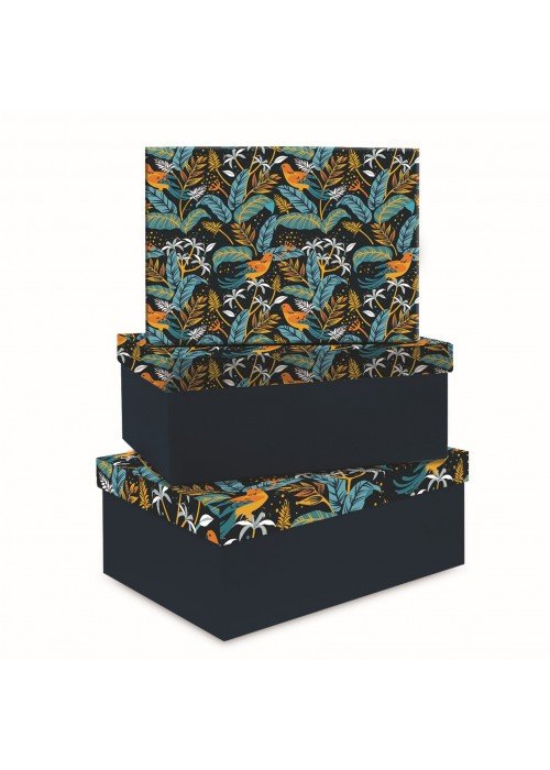 Dėžutės TROPICAL 3vnt mėlynos 295X220X110 260X190X105 230X160X100mm