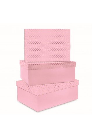 Dėžutės PASTEL 3vnt rausvos 295X220X110 260X190X105 230X160X100mm