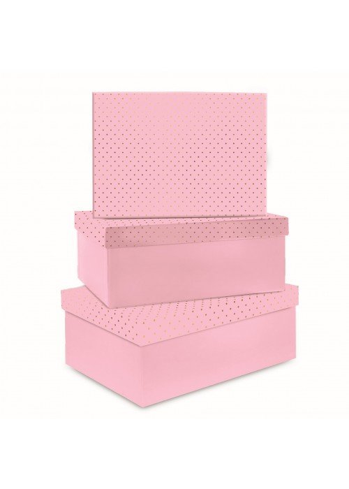 Dėžutės PASTEL 3vnt rausvos 295X220X110 260X190X105 230X160X100mm