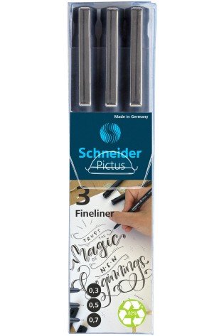 Rašikliai Pictus 3vnt juodi bls