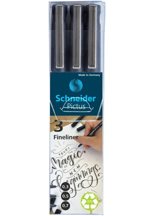 Rašikliai Pictus 3vnt juodi bls