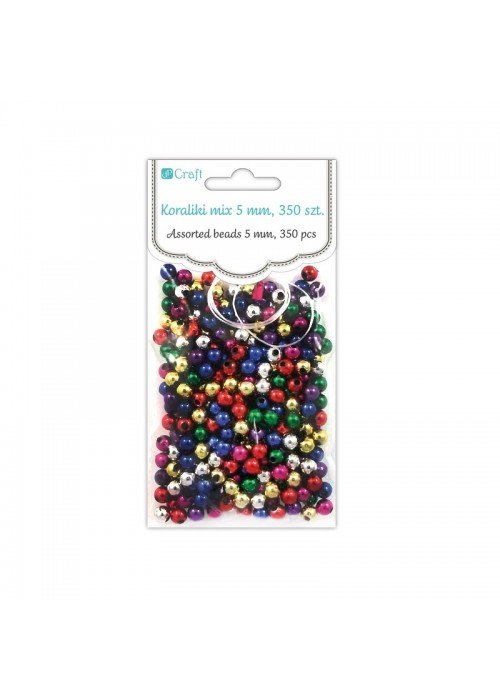Metalizuoti karoliukai, 5mm, mix, 350vnt