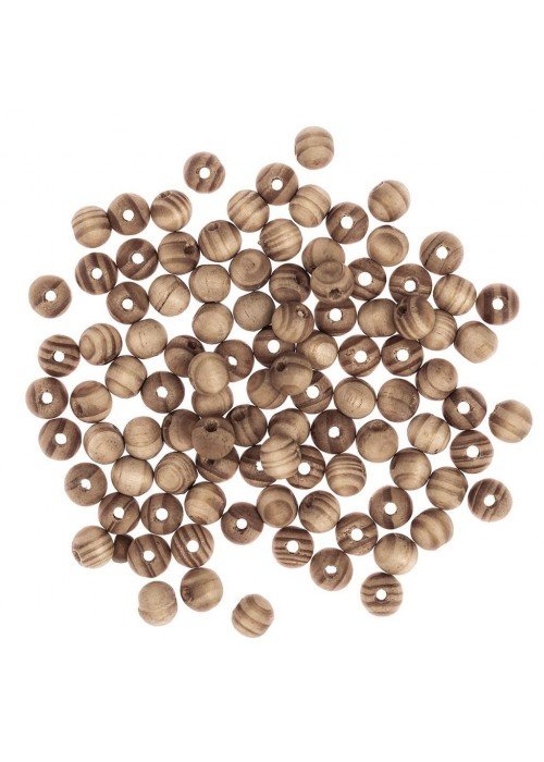 Karoliukai mediniai 10mm 100vnt light brown