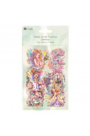 Lipdukai blizgantys GYVŪNĖLIAI ir FĖJOS 6 lapeliai margi