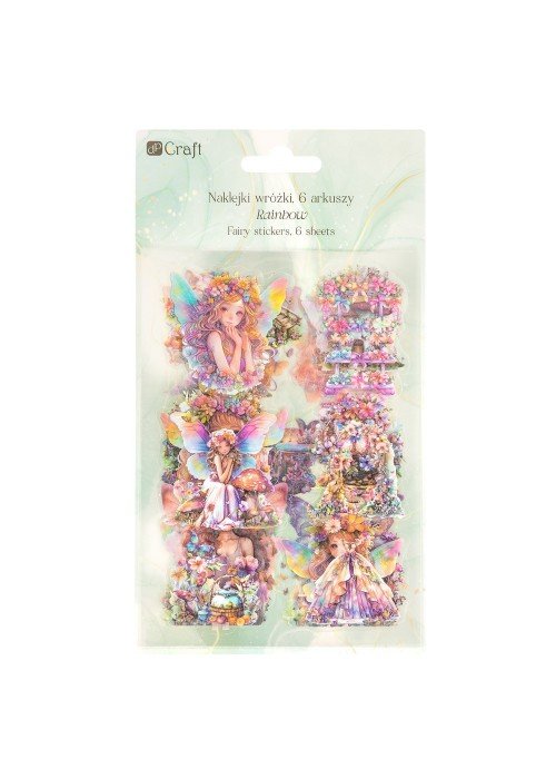 Lipdukai blizgantys GYVŪNĖLIAI ir FĖJOS 6 lapeliai margi