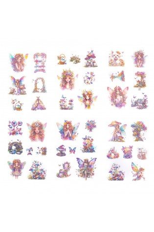 Lipdukai blizgantys GYVŪNĖLIAI ir FĖJOS 6 lapeliai margi