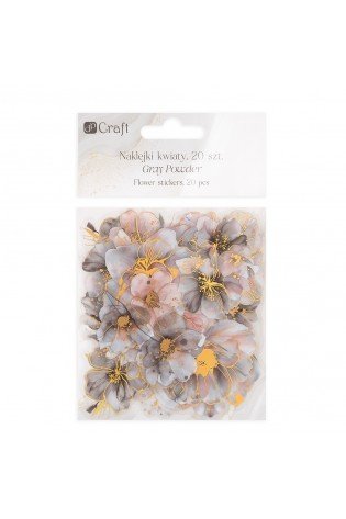 Lipdukai blizgantys GĖLĖS 20vnt pilkų atspalvių