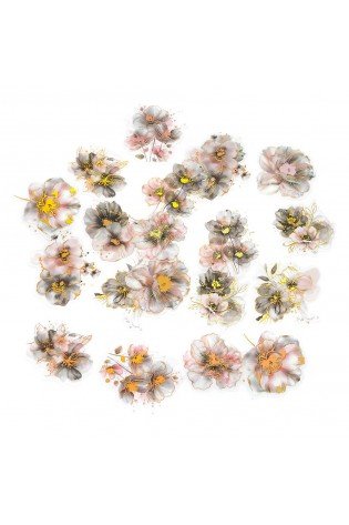 Lipdukai blizgantys GĖLĖS 20vnt pilkų atspalvių