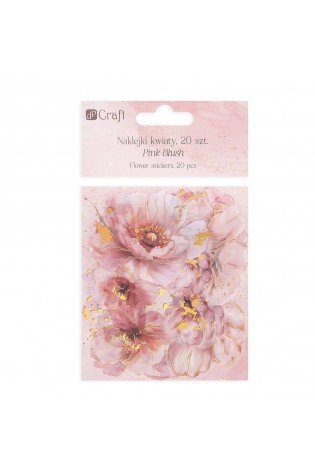 Lipdukai blizgantys GĖLĖS 20vnt rausvų atspalvių