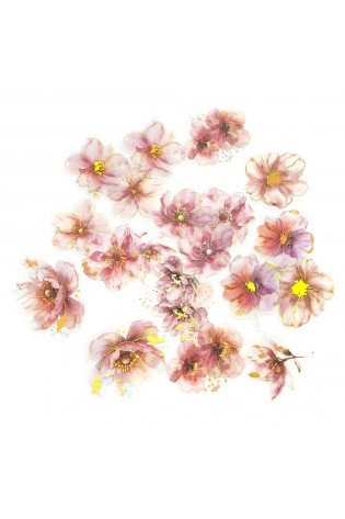 Lipdukai blizgantys GĖLĖS 20vnt rausvų atspalvių