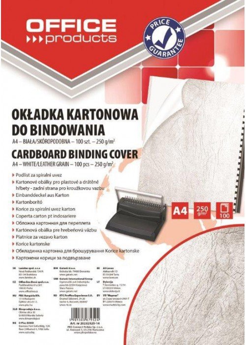 Įrišimo nugarėlės OFFp A4 250g 100lap.baltos