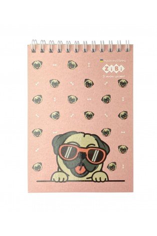 Bloknotas su spirale PUPPIES A6 40l langeliais