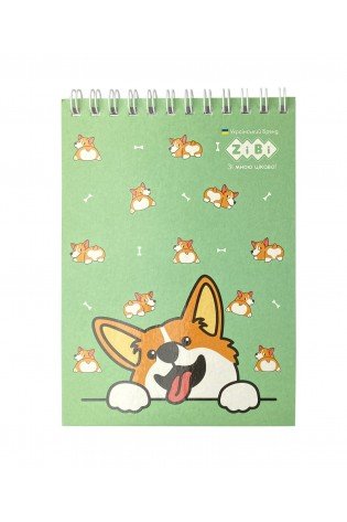 Bloknotas su spirale PUPPIES A6 40l langeliais